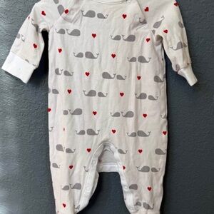 Jack and Janie 0-3 mo Whale Print Kids One Piece